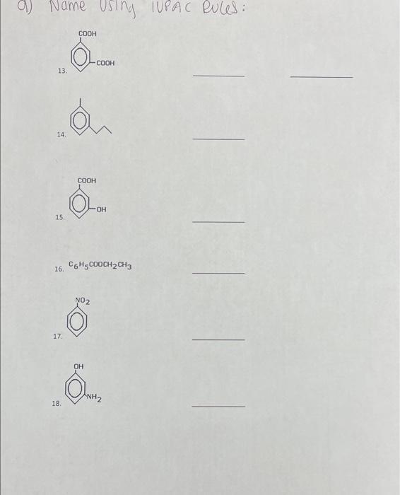  15. 16. C6H5COOCH2CH3