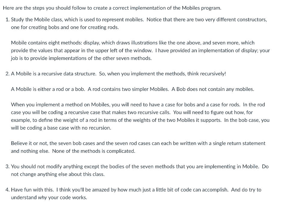 java.awt.geom.Line2D; /** * A Mobile is either a Bob or Rod. *