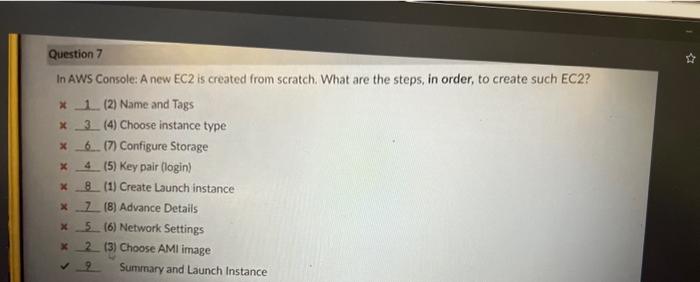  In AWS Console: A new EC2 is created from scratch. What