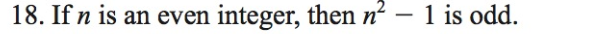 proof If n is an even integer, then n^2 - 1