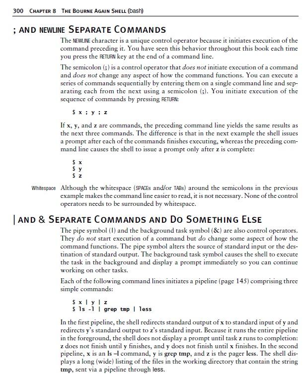 Please do in the MobaXterm 300 CHAPTER 8 THE BOURNE AGAIN SHELL