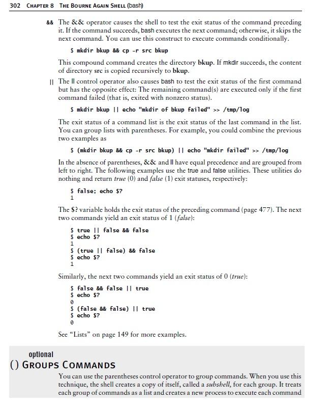 control operator because it initiates execution of the command preceding it. You