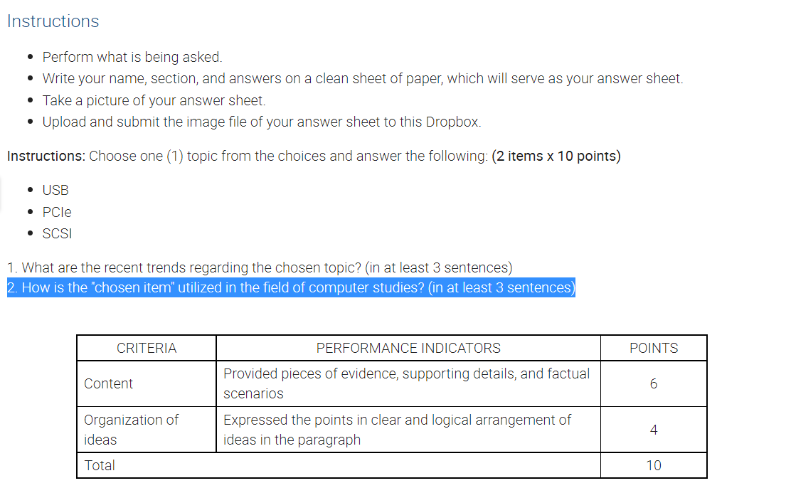  Instructions - Perform what is being asked. - Write your name,