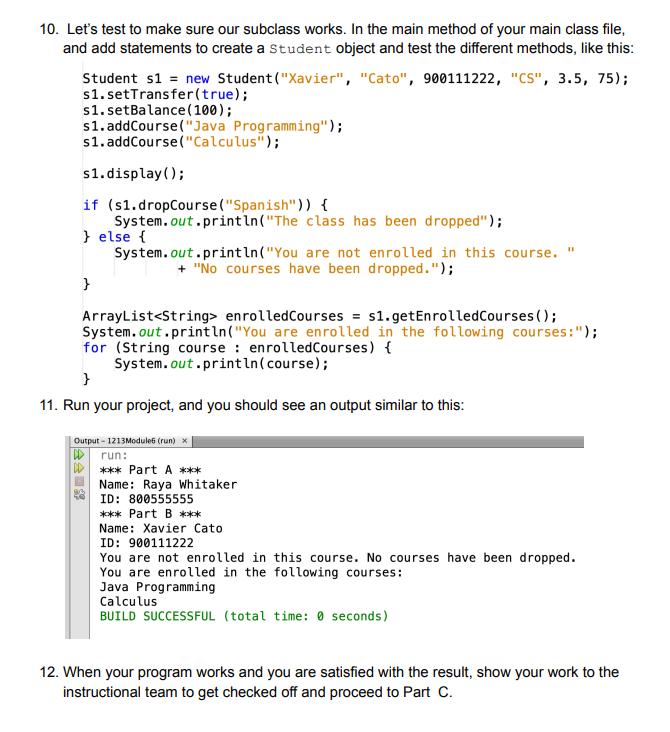 persons, such as name, id, etc. We say that the Student class