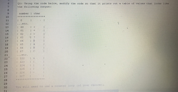  01: Using the code below, modify the code so that it