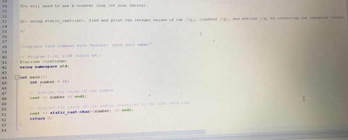 prints out a table of values that looks like the following output: