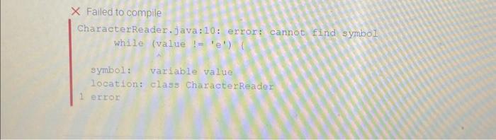 executes the while loop until character "' is read Ex: If the