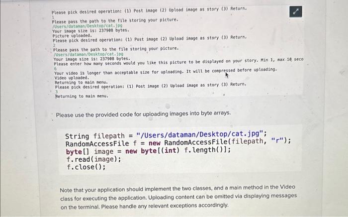 media application for sharing pictures. This platform allows uploading a picture in