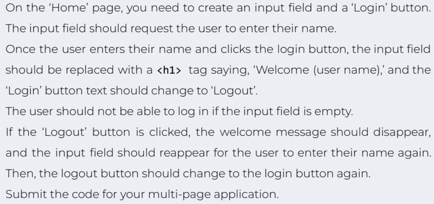  This app must use at least two separate components with a