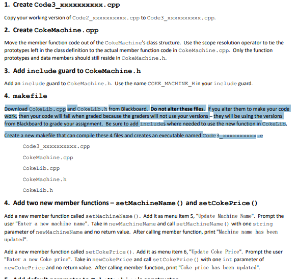  Modifiy the code below so it applies to the rules above