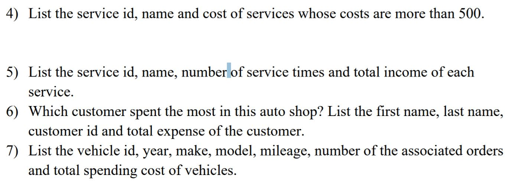 rates of services. In the database, each customer may own one or
