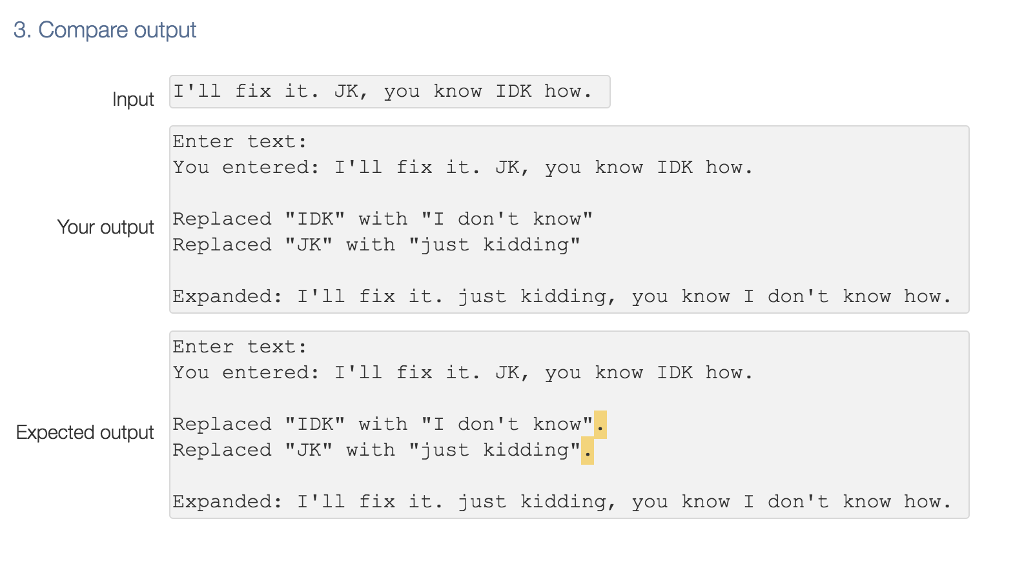 void main(String[] args) { //Declaring String variables String txtMsg,mesg,replaced ; //Scanner Object