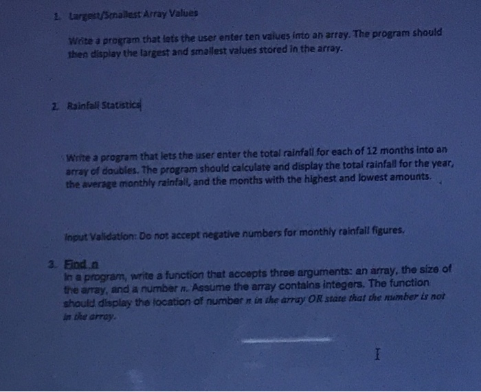  write c++ program for 1,2 and 3 1 Larges Smallest Array
