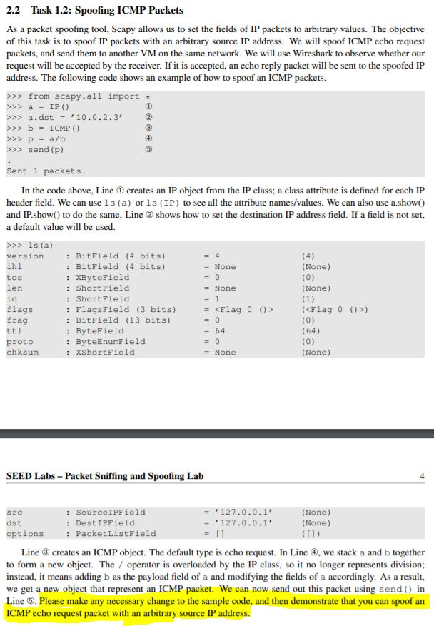 your results and code from spoofing (Task 1.2)** **Show your code and