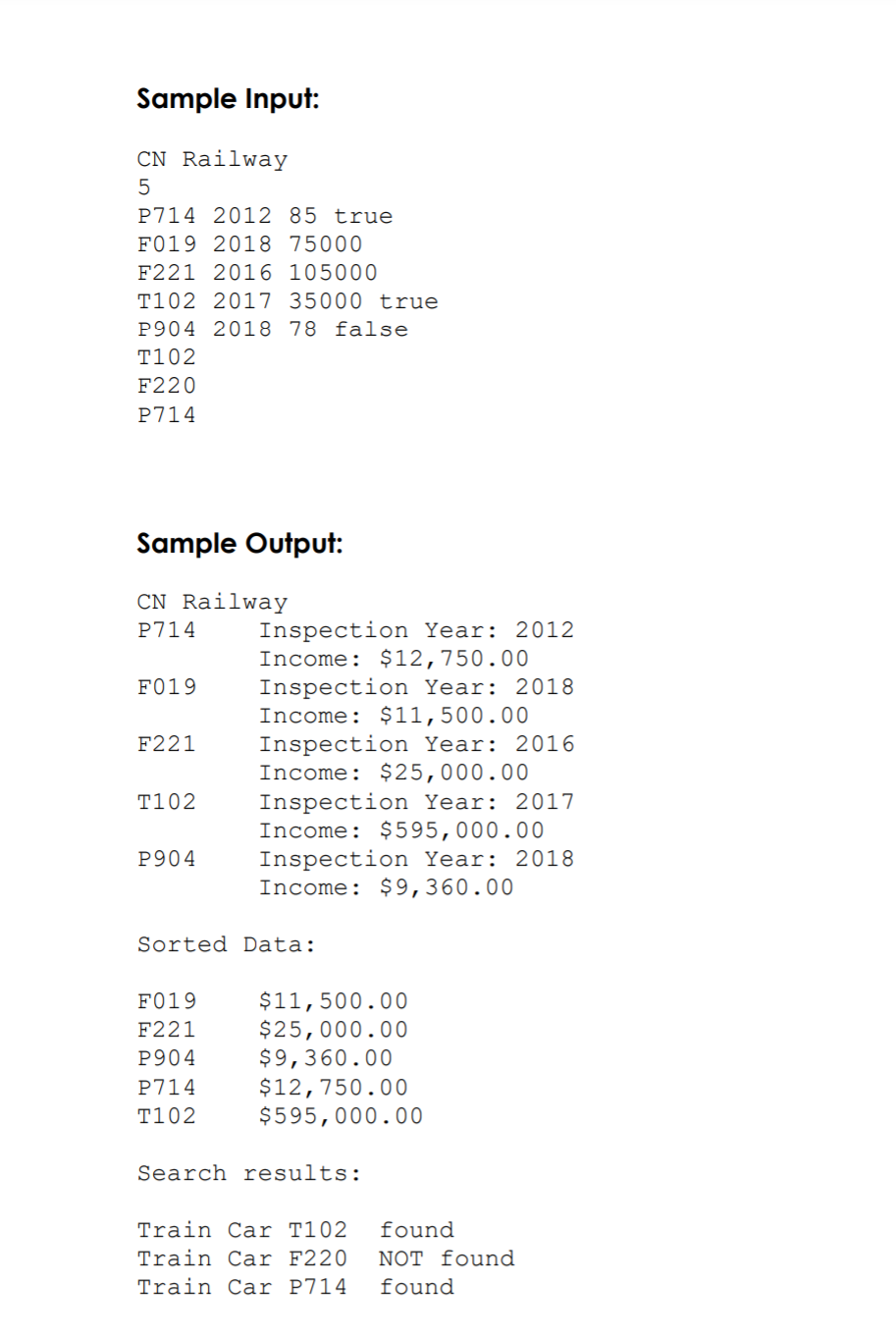 car. Then you have to complete the TrainCar.java file and then create