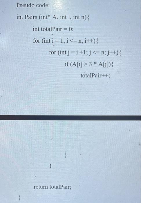 6 pts] Given a one-dimensional array A[1.n](n2), we consider the problem of