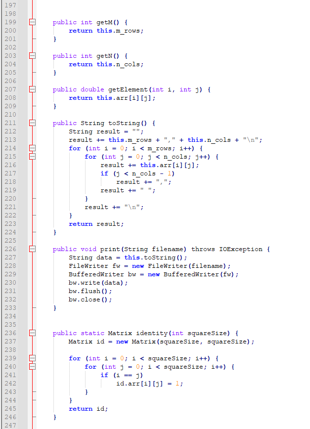 java.util.StringTokenizer; public class Matrix { private int m_rows; private int n_cols; private