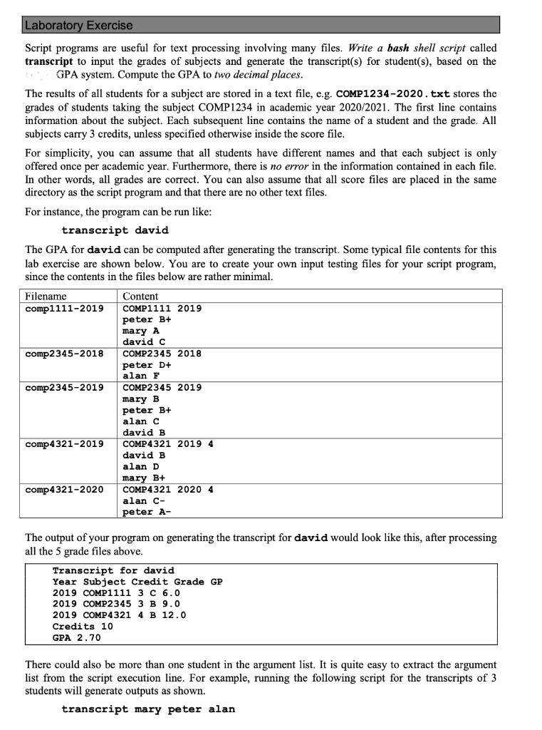 Please help me solve this. I need the answer write in shellscript