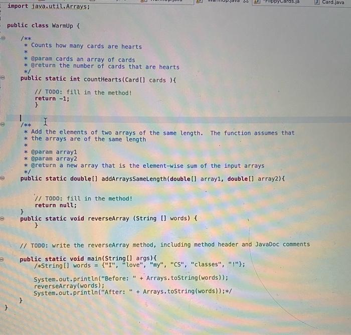  1. the First function counts how many cards are hearts 2.