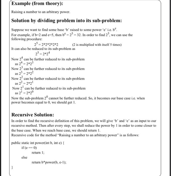 reduction process continues until a trivial case (called base case) is reached.