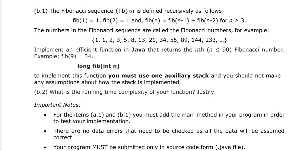 Please note to solve this problem using a stack. (b.1) The
