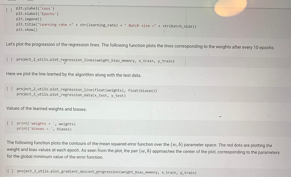 train the model and then use the test data to test its