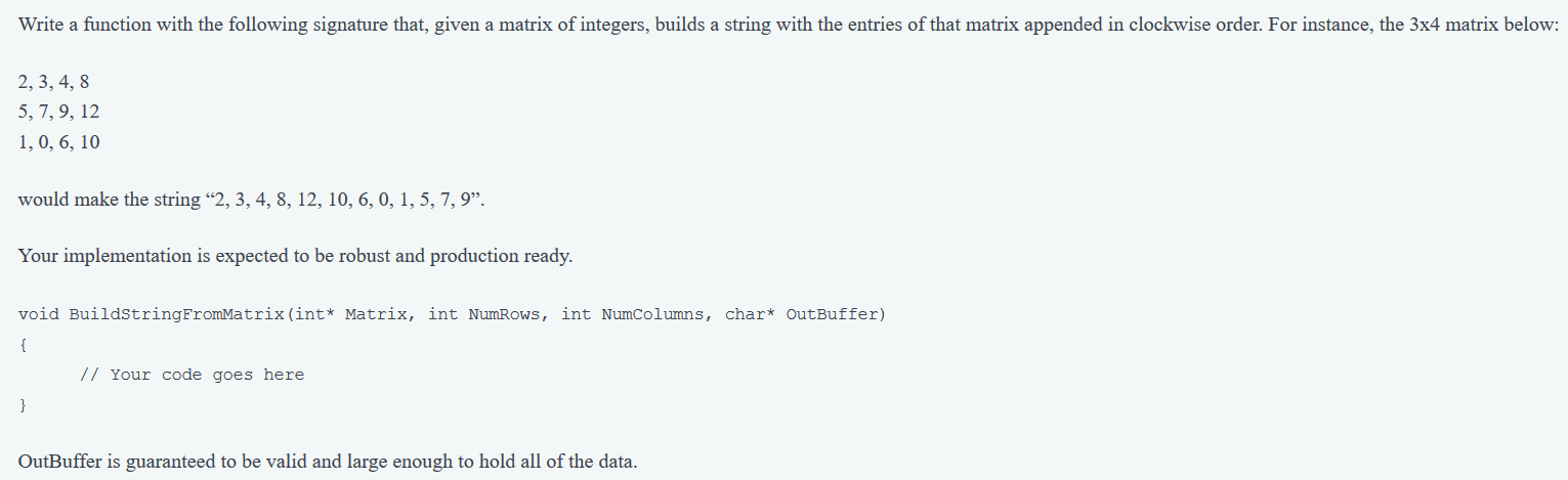 write the program in c++ Write a function with the following signature