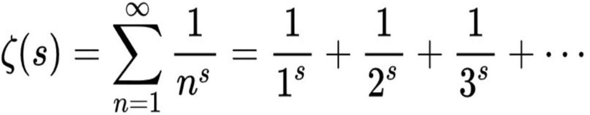  code class="asciimath">\zeta (s)=\sum_(n=1)^(\infty )(1)/(n^(s))=(1)/(1^(s))+(1)/(2^(s))+(1)/(3^(s))+cdots 