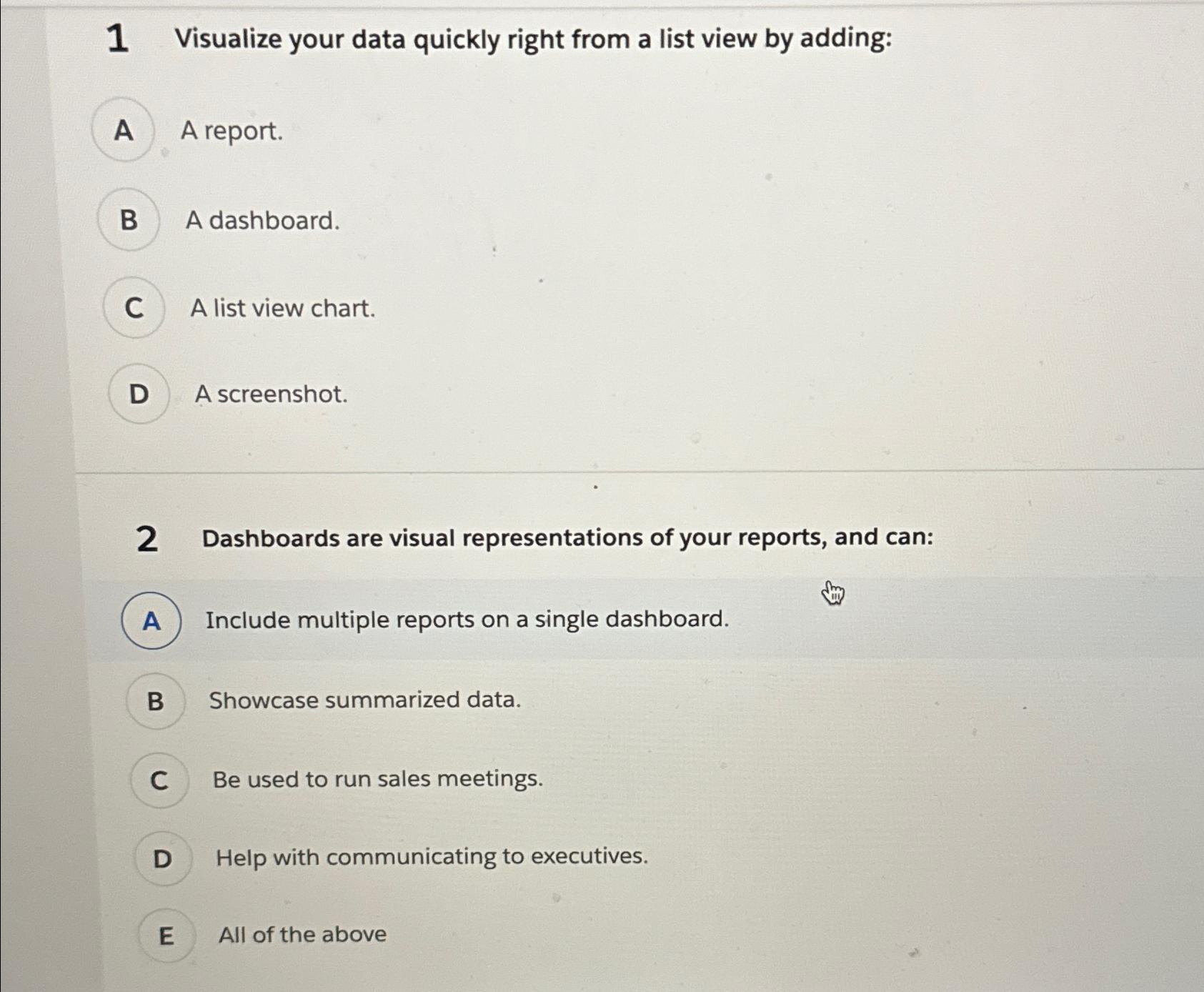  1 Visualize your data quickly right from a list view by