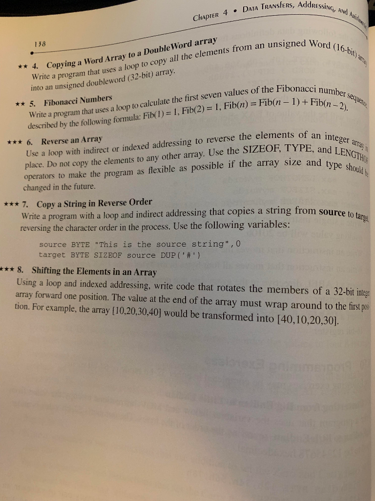 Exercise 7 on page 138. Make the source string the phrase "I