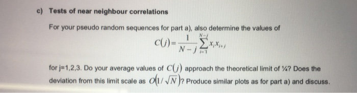 Graphical tests of randomness For a large sequence of N pseudo-random numbers