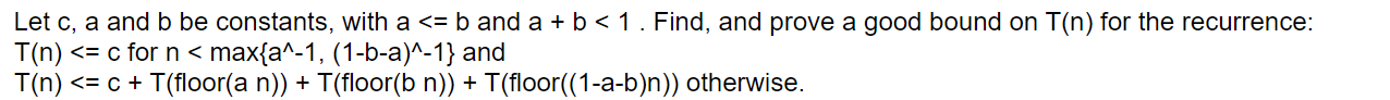  Let c, a and b be constants, with a