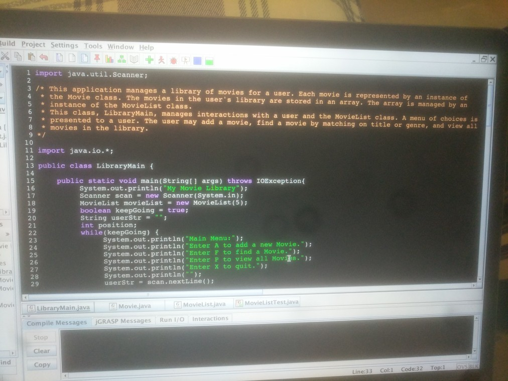 THIS IS THE LIBRARYMAIN.JAVA FILE. YOU DO NOT MAKE ANY MODIFICATIONS TO