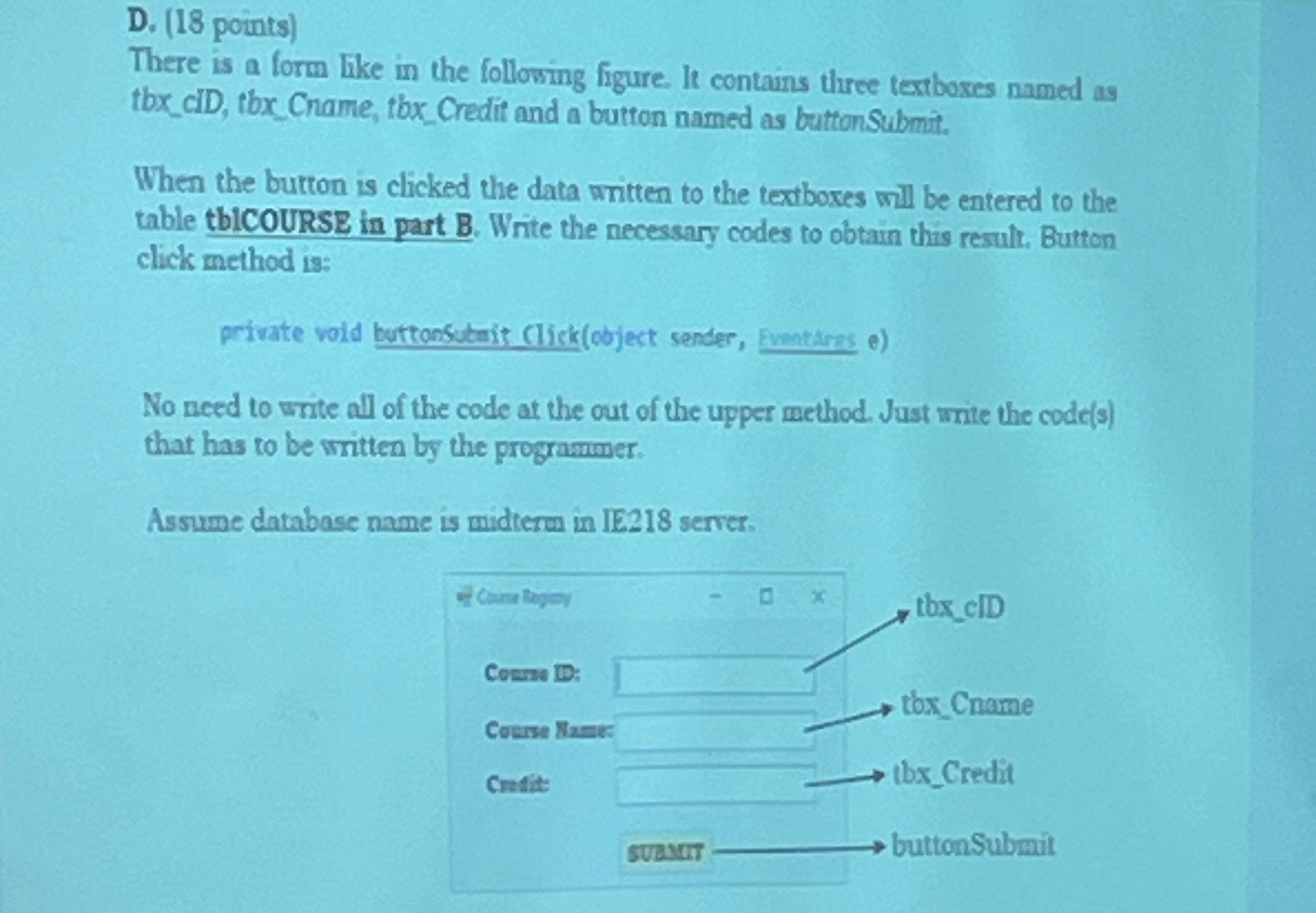  D.(18 points) There is a form like in the following figure.