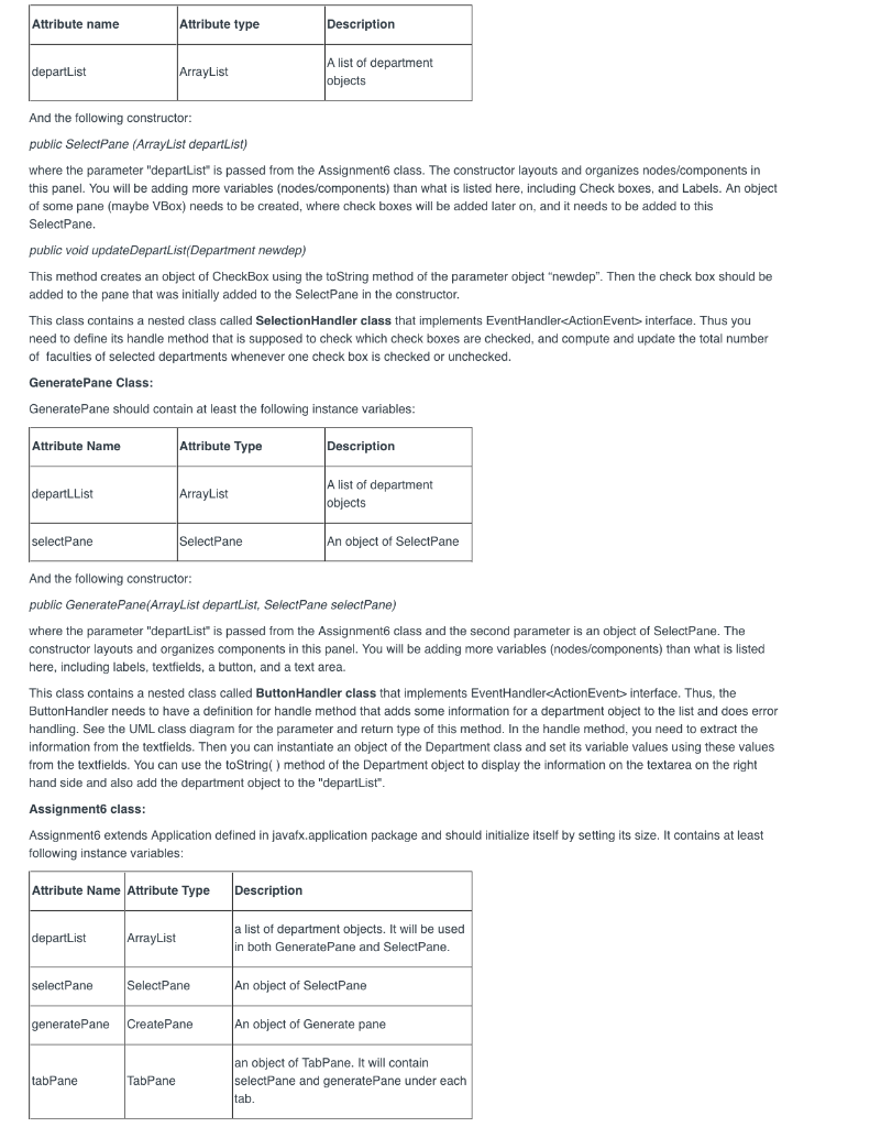 add more code to complete it.) Department.java (Download this file- this is