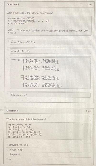 Basic Python Question What is the shape of the following numpy amay?