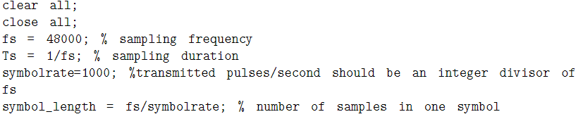 all; close all; fs = 48000; % sampling frequency Ts = 1/fs;
