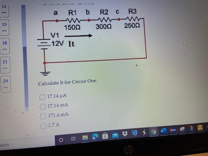 of I, as displayed on the Multimeter? 13.3 mA 13.333 MA 6.667