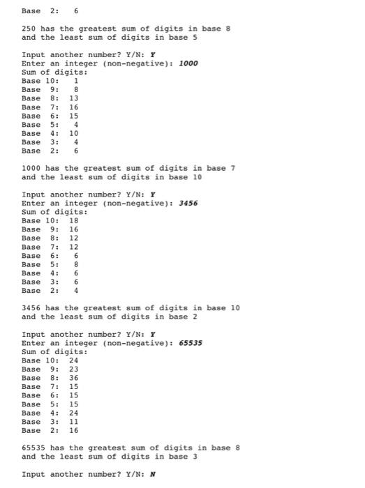 in decimal (base 10). The sum of digits of the number value