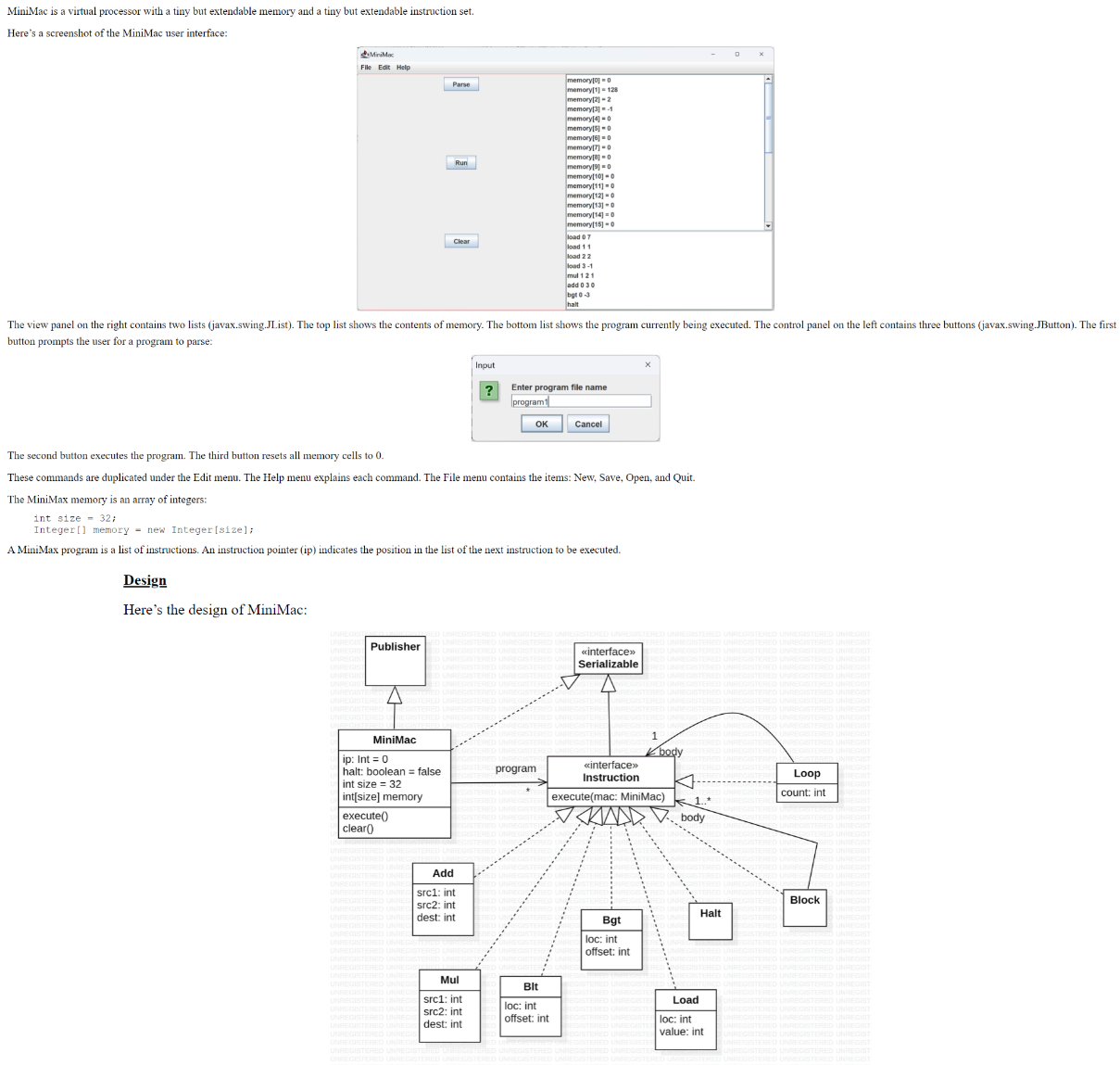  Testing Implement and test the following functions in MiniMac: Tri(n)=1+2+...+ n