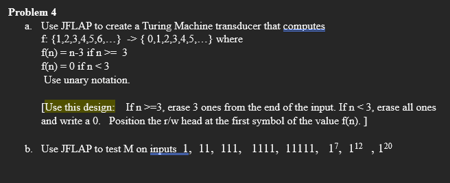  I need help setting up the JFLAP for this: Problem 4