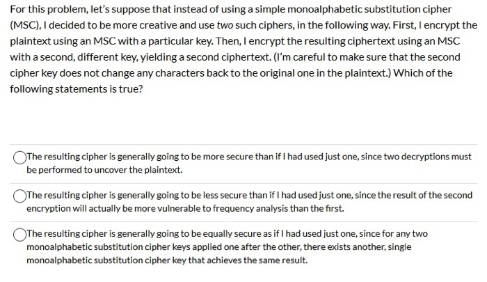  For this problem, let's suppose that instead of using a simple