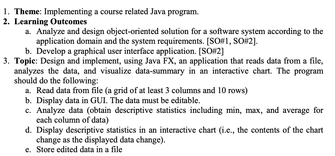 Can someone write this through the students' application 1. Theme: Implementing a