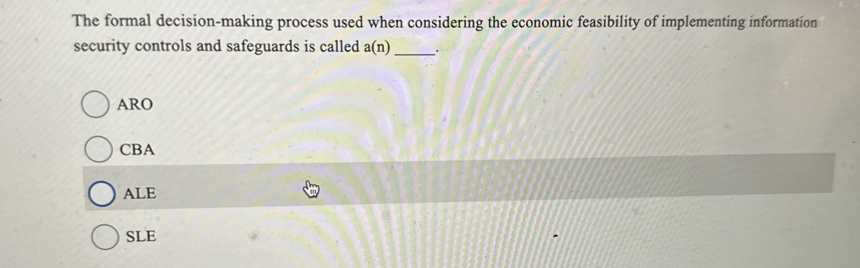  The formal decision-making process used when considering the economic feasibility of