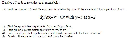 Develop a C-code I NEED to obtain a linear regression y=ax+b and