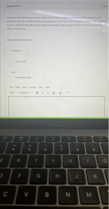 in python Complete the foliowng function which fechiminety computes and retims the