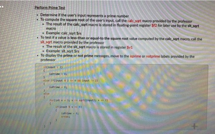  in MIPS please use commenting # The following code is provided