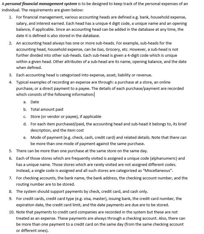 Need Help ASAP please! Please help create an ER Diagram for the