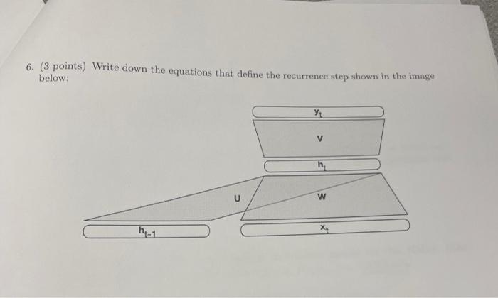  6. (3 points) Write down the equations that define the recurrence