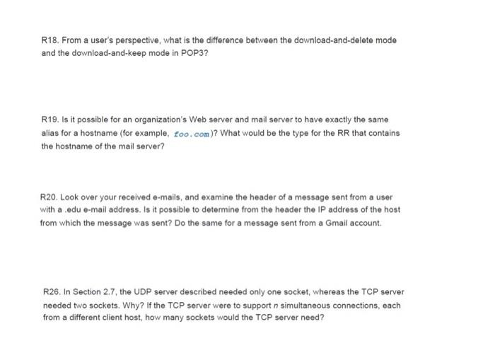  R18. From a user's perspective, what is the difference between the